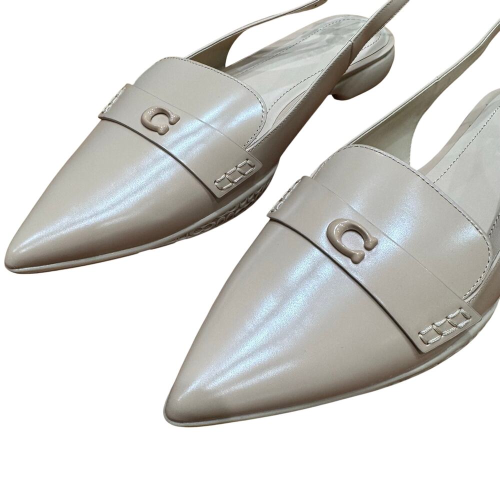 COACH Carrie Skimmer PointedToe Slingback Flats.Sz 11,WMN,cream beige champagne - Picture 3 of 10